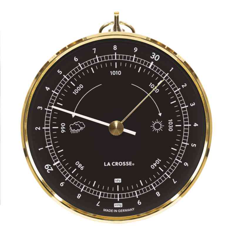 Metal Analog Barometer - Black